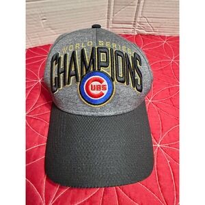 New Era Chicago Cubs 2016 World Series Champions 39THIRTY Hat Mens Grey Black